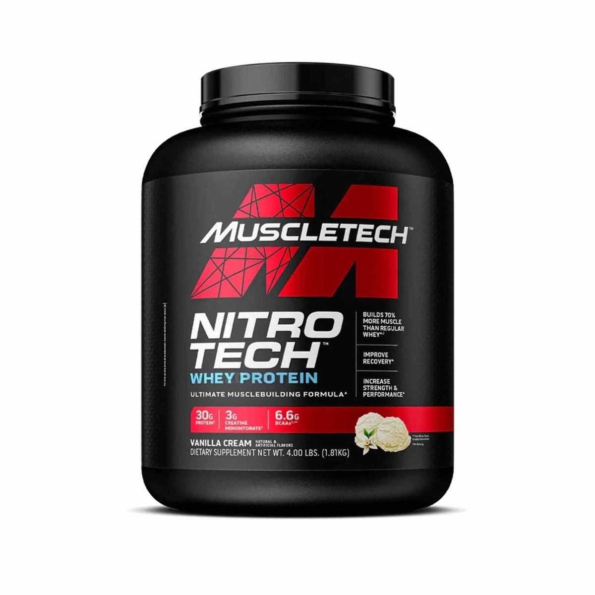 Muscletech Nitro Tech Whey Protein Vanilla 4lb - osbshop.pk