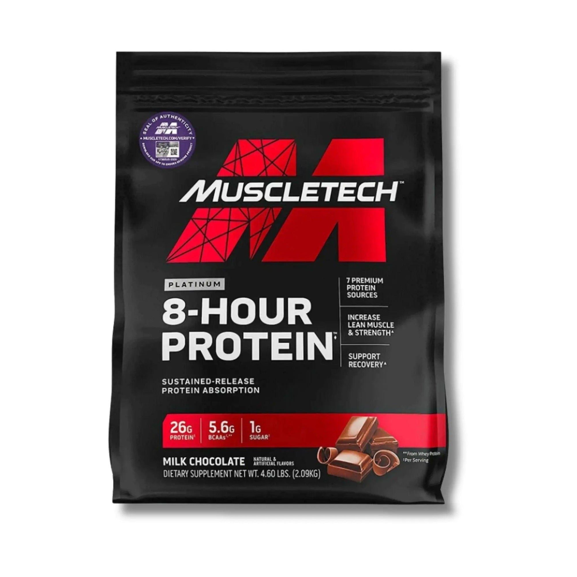 Muscletech Platinum 8-Hour Protein Milk Chocolate 2.09kg 4.60Lb - osbshop.pk