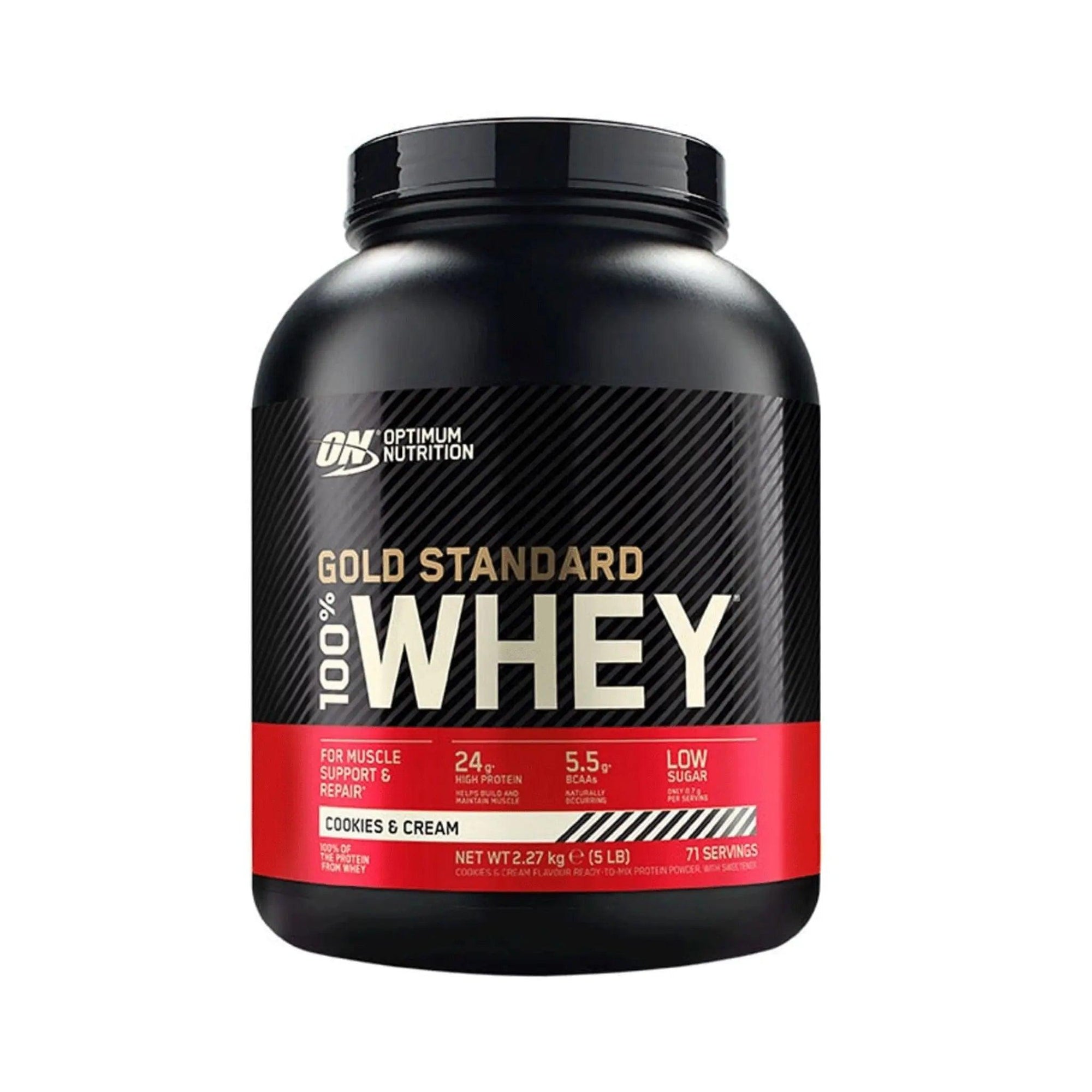 On Gold Standard Whey Cookies & Cream 2.27kg 5lb (Uk) osbshop.pk