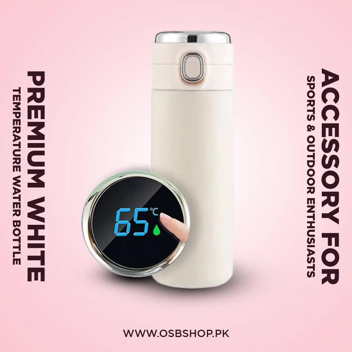 Premium White Temperature Water Bottle - osbshop.pk