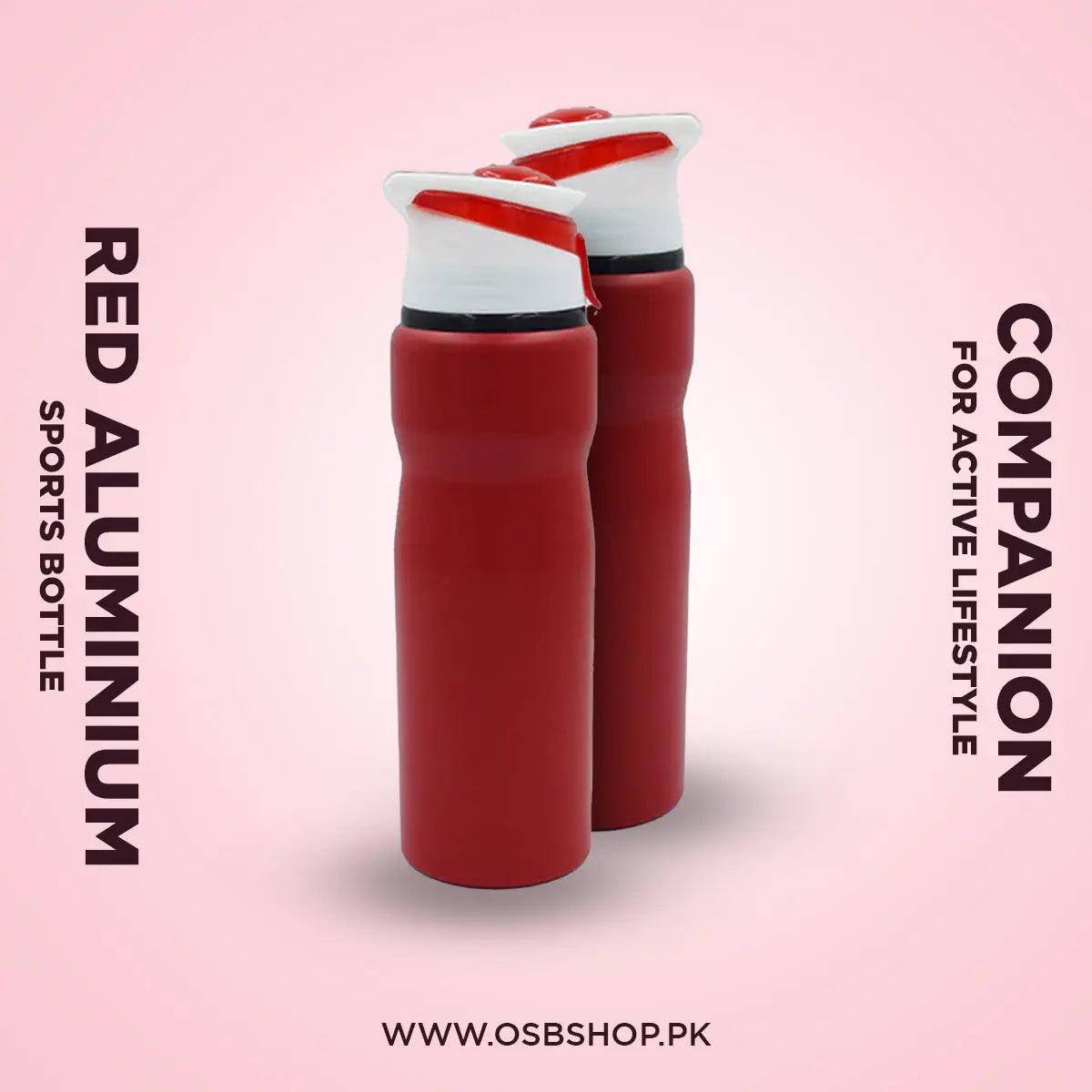 Red Aluminium Sports Bottle - osbshop.pk