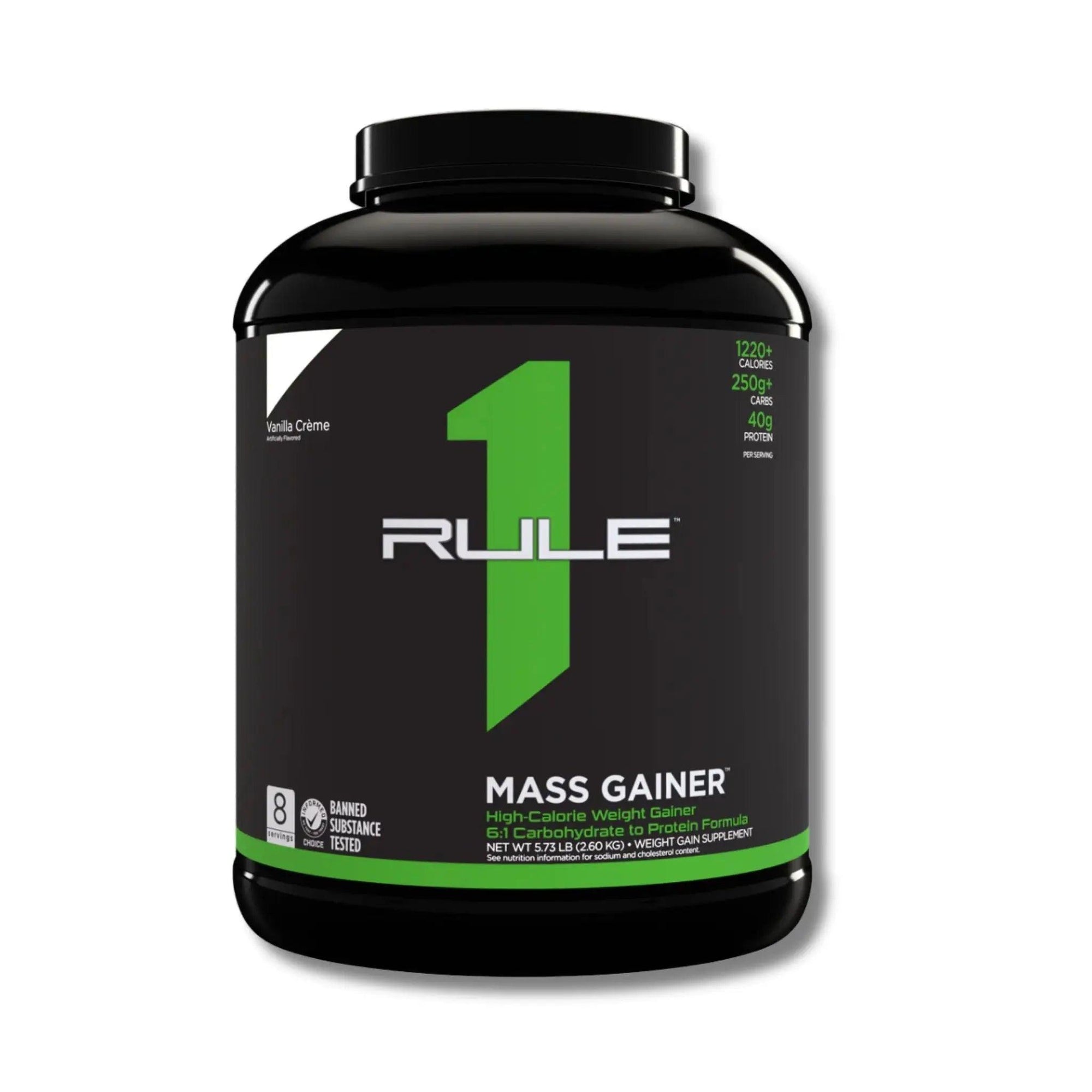 Rule 1 Mass Gainer Supplement Vanilla Creme 5.73lb - osbshop.pk