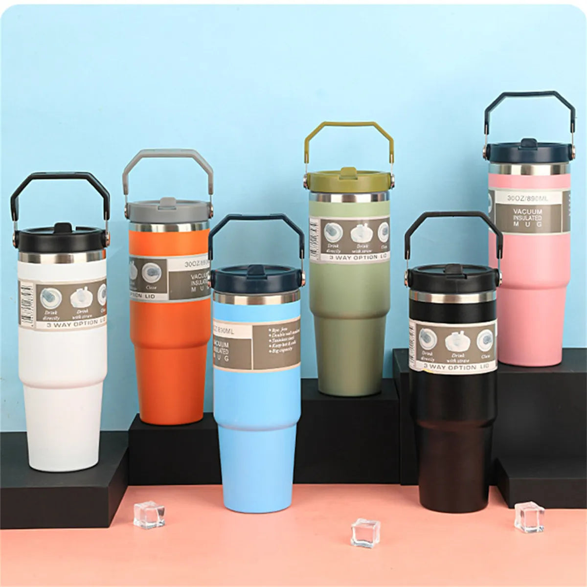 30Oz Vacuum Tumbler with Lid Stainless Steel osbshop.pk