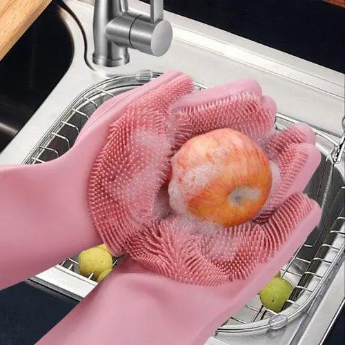 Silicon Dishwashing Gloves - osbshop.pk