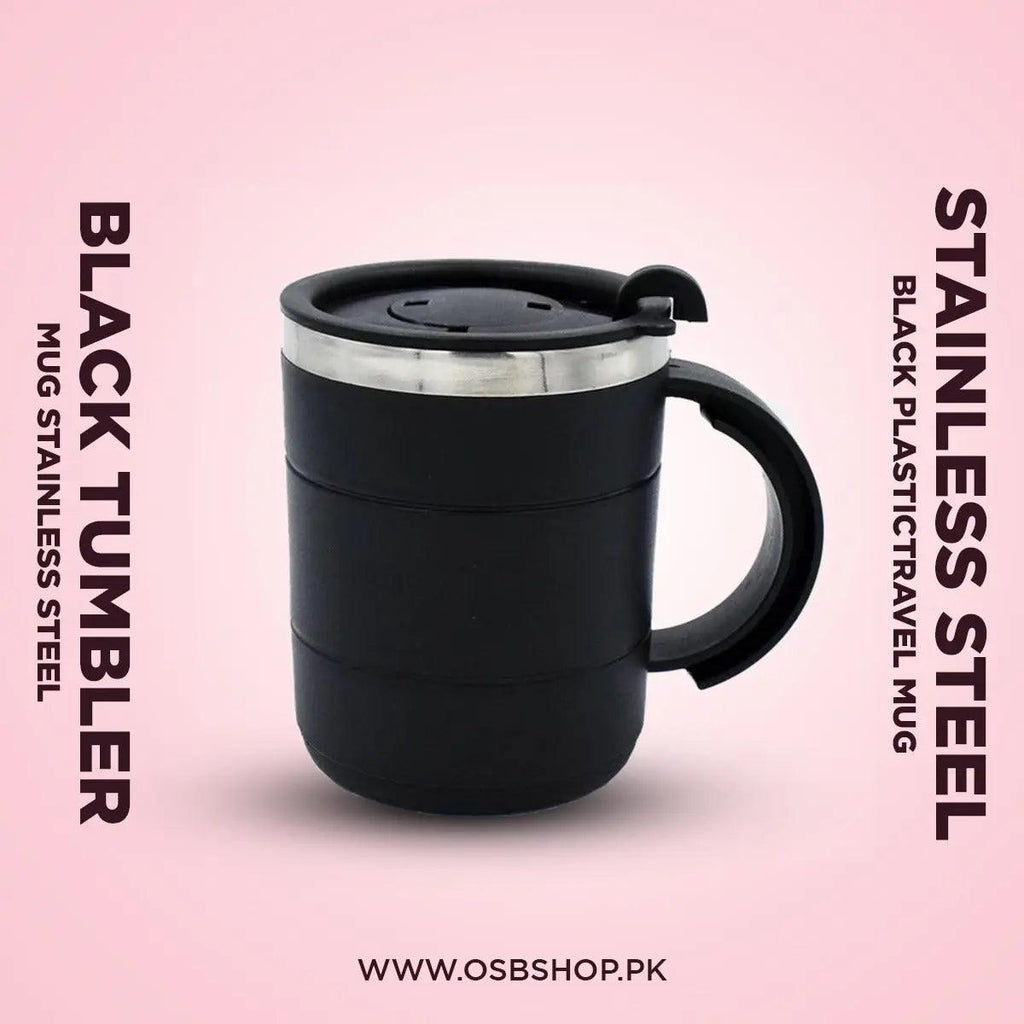Stainless Steel Black Tumbler Mug - osbshop.pk