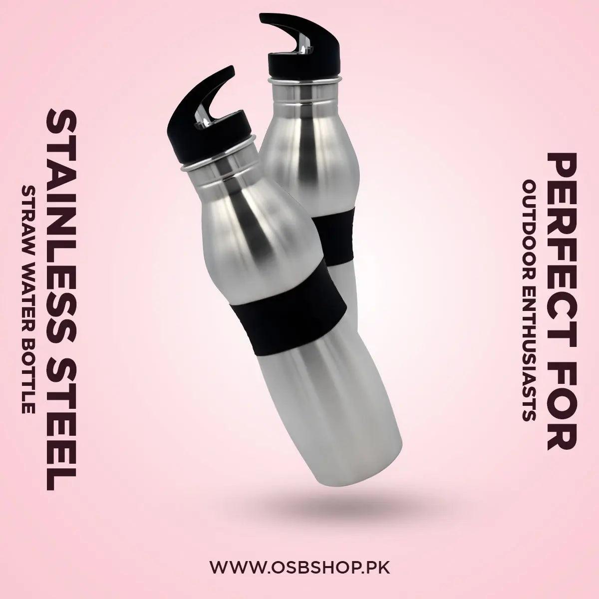 Stainless Steel Straw Water Bottle - osbshop.pk