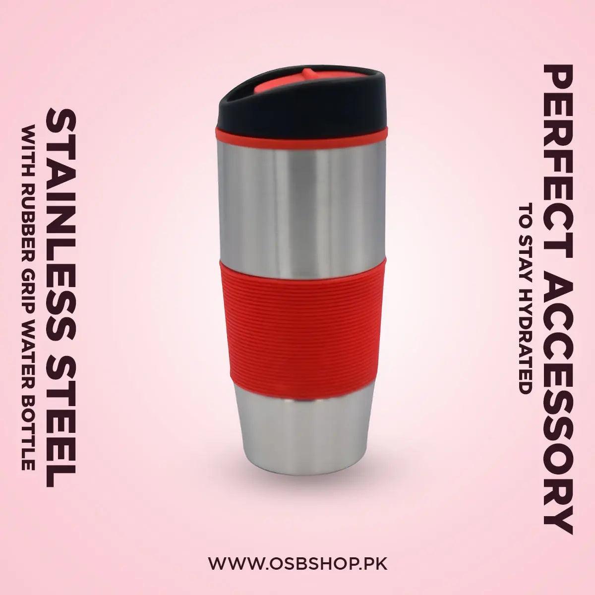 Stainless Steel With Rubber Grip Water Bottle - osbshop.pk