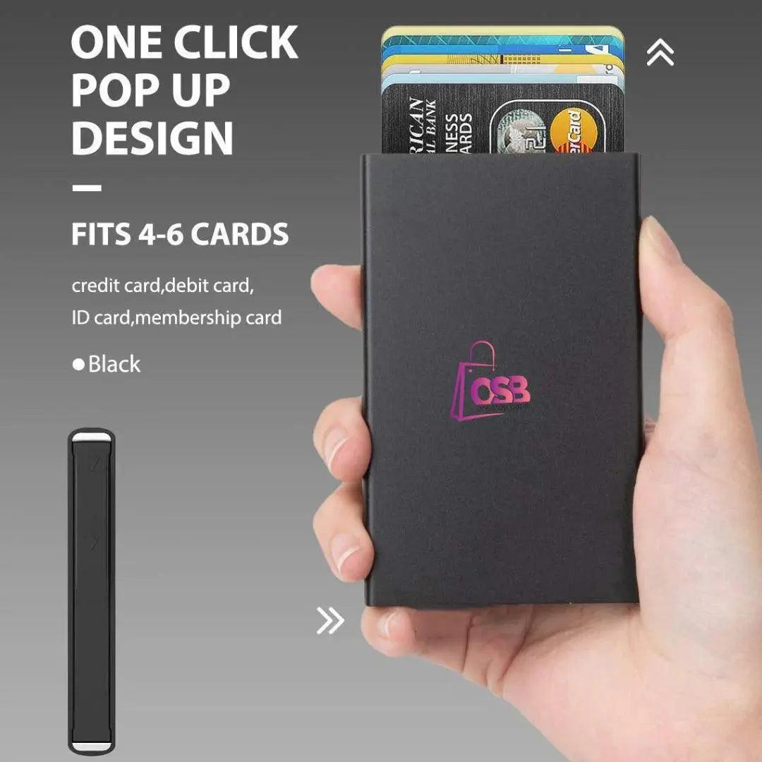 Steel Black POP-UP Card Holder