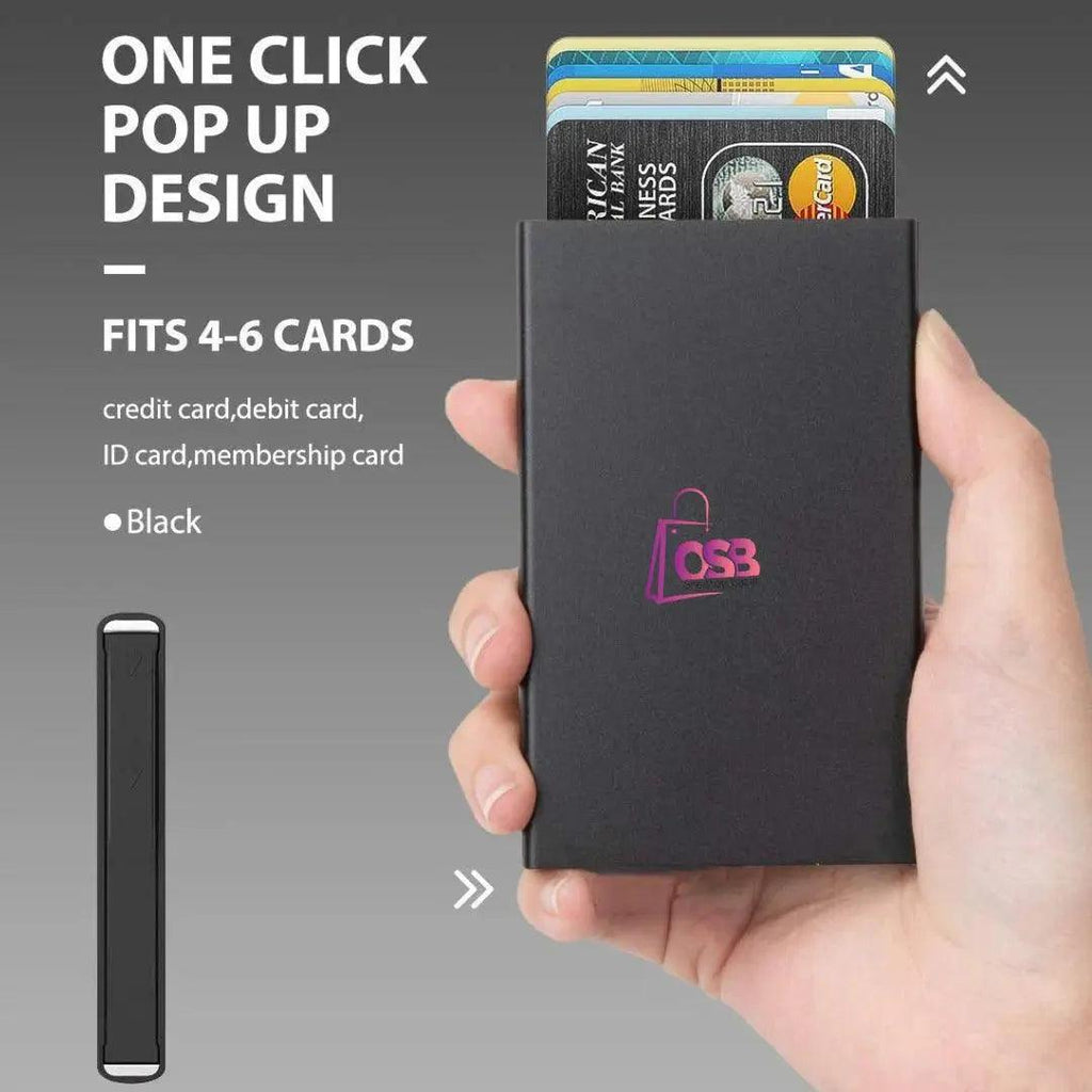 Steel Black POP-UP Card Holder - osbshop.pk