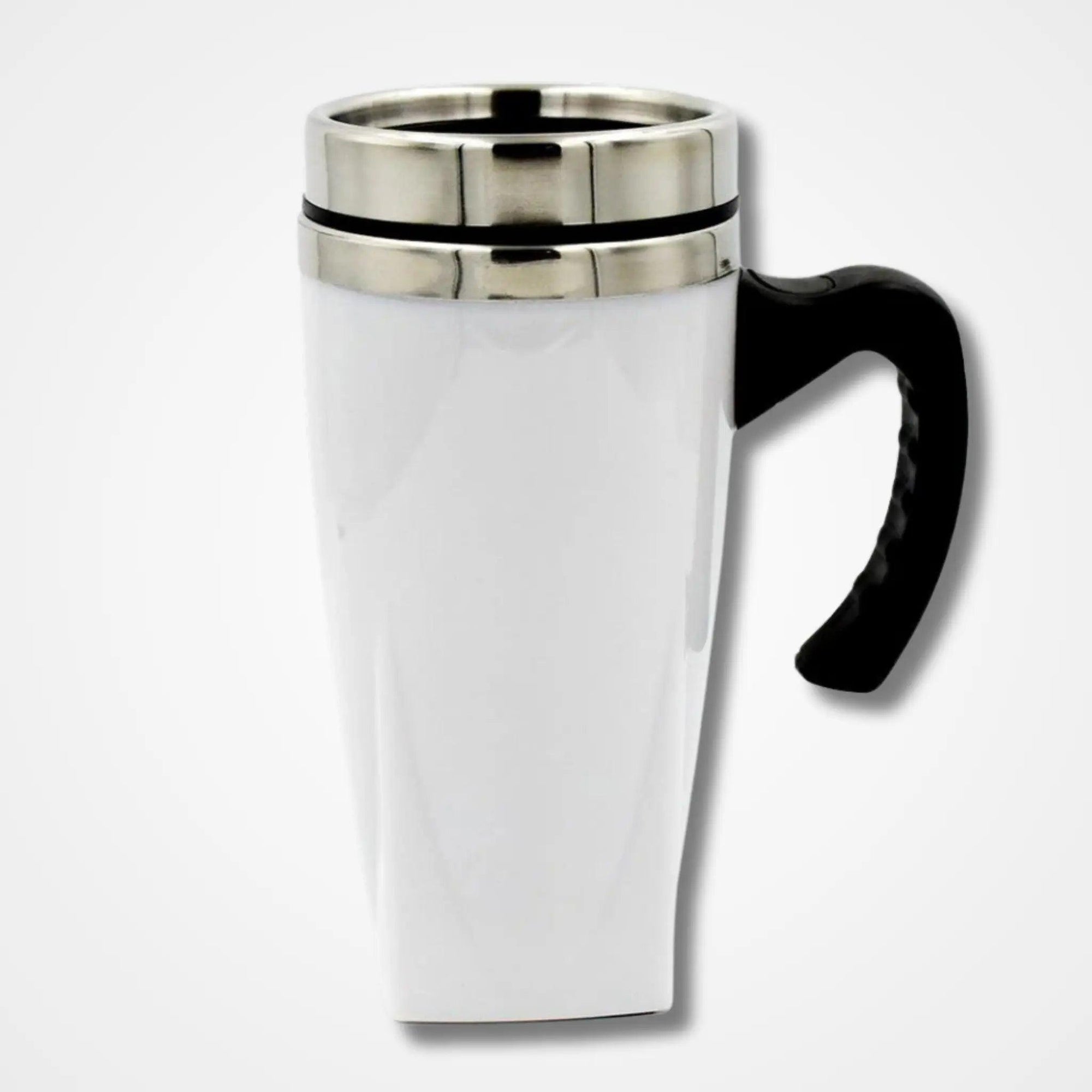 White Glossy Stainless Steel Tumbler Mug - osbshop.pk