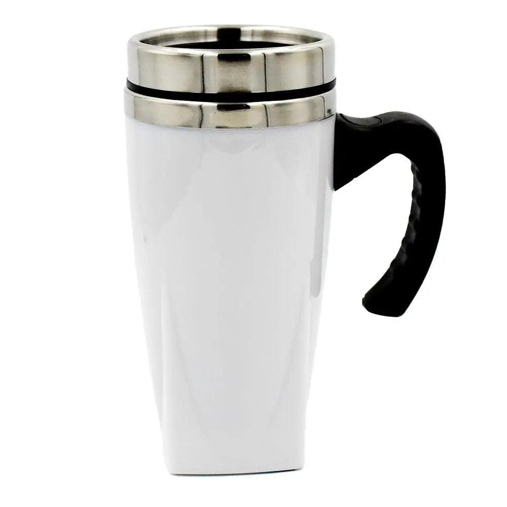 White Glossy Stainless Steel Tumbler Mug - osbshop.pk