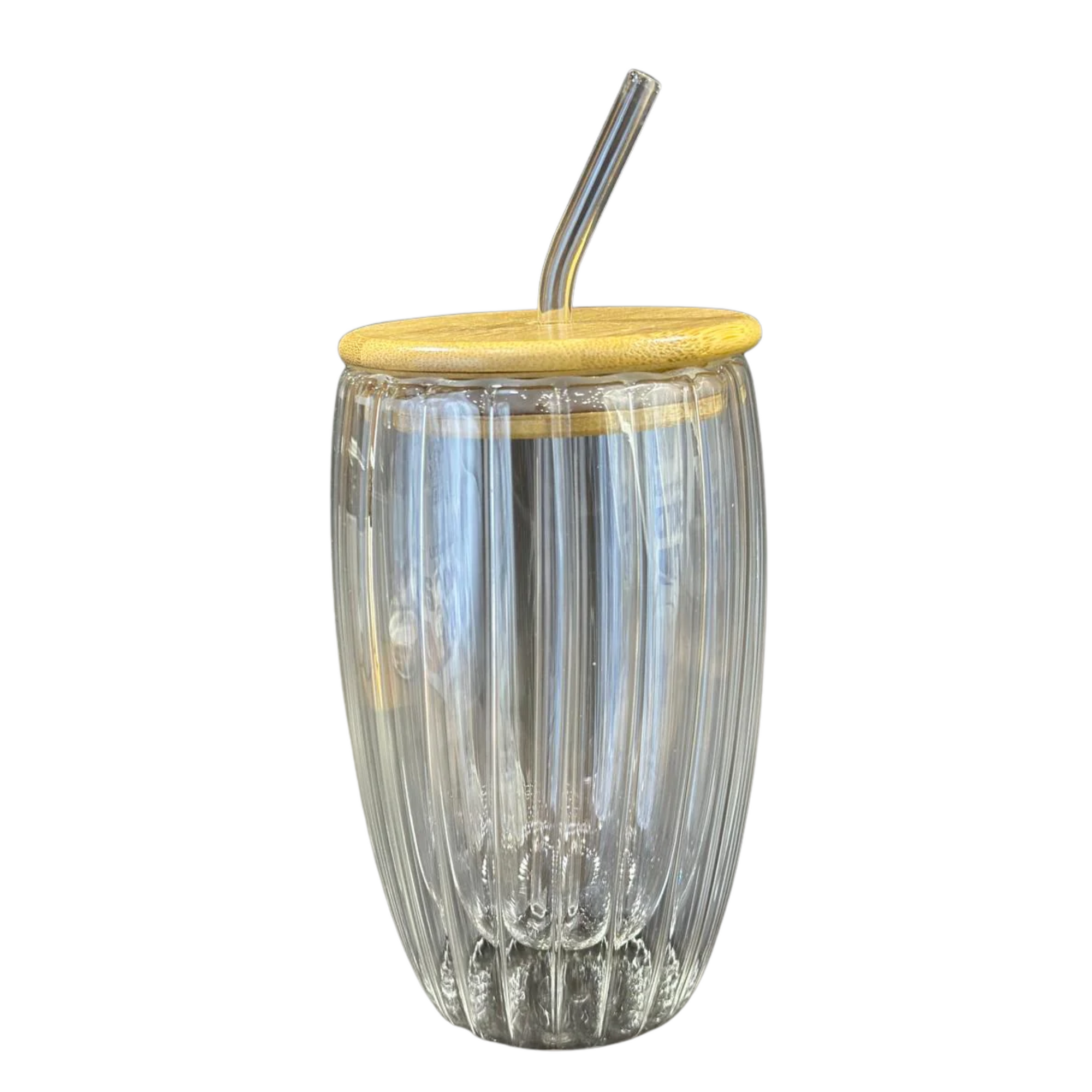 Glass Can Mug Oval Lined osbshop.pk