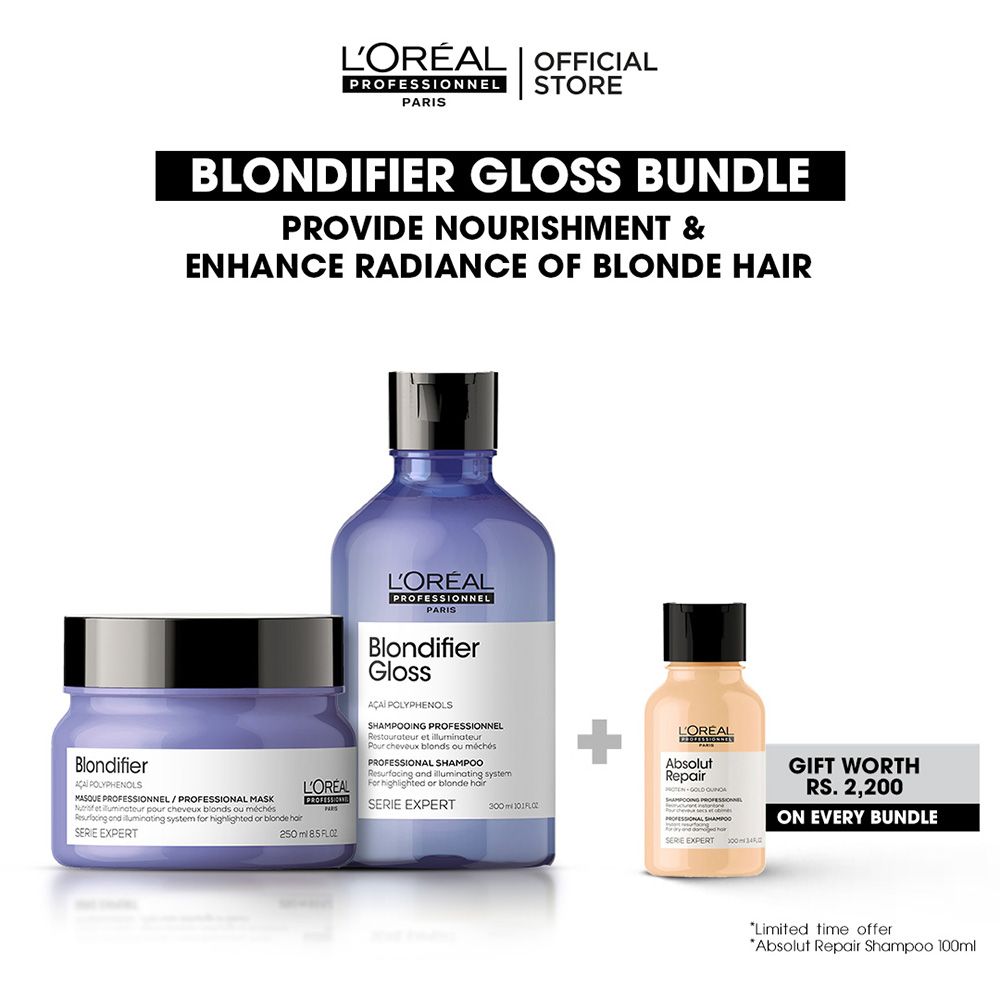 L'Oreal Professionnel Blondifier 300ml Shampoo & 250ml Mask, Bundle Offer osbshop.pk