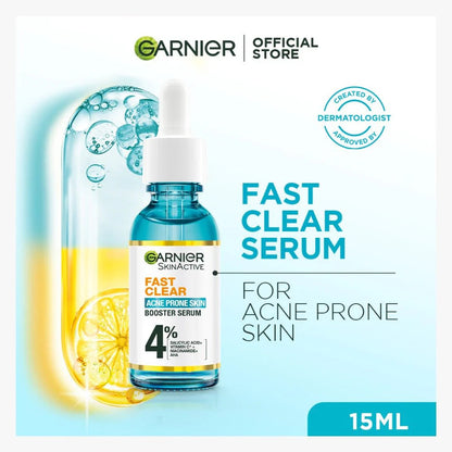 Garnier Skin Active Fast Clear Booster Face Serum, For Acne Prone Skin, With Salicylic Acid