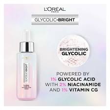 L'Oreal Paris Glycolic Bright Instant Glowing Serum, Reduces 57% Dark Spots osbshop.pk