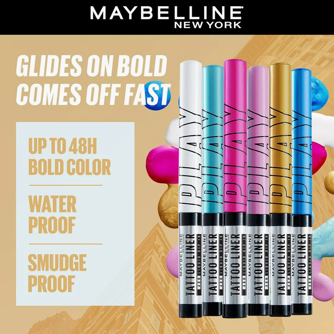 Maybelline Tattoo Liner Play 48H Liquid Dip In Eyeliner Punch 2.1ml osbshop.pk