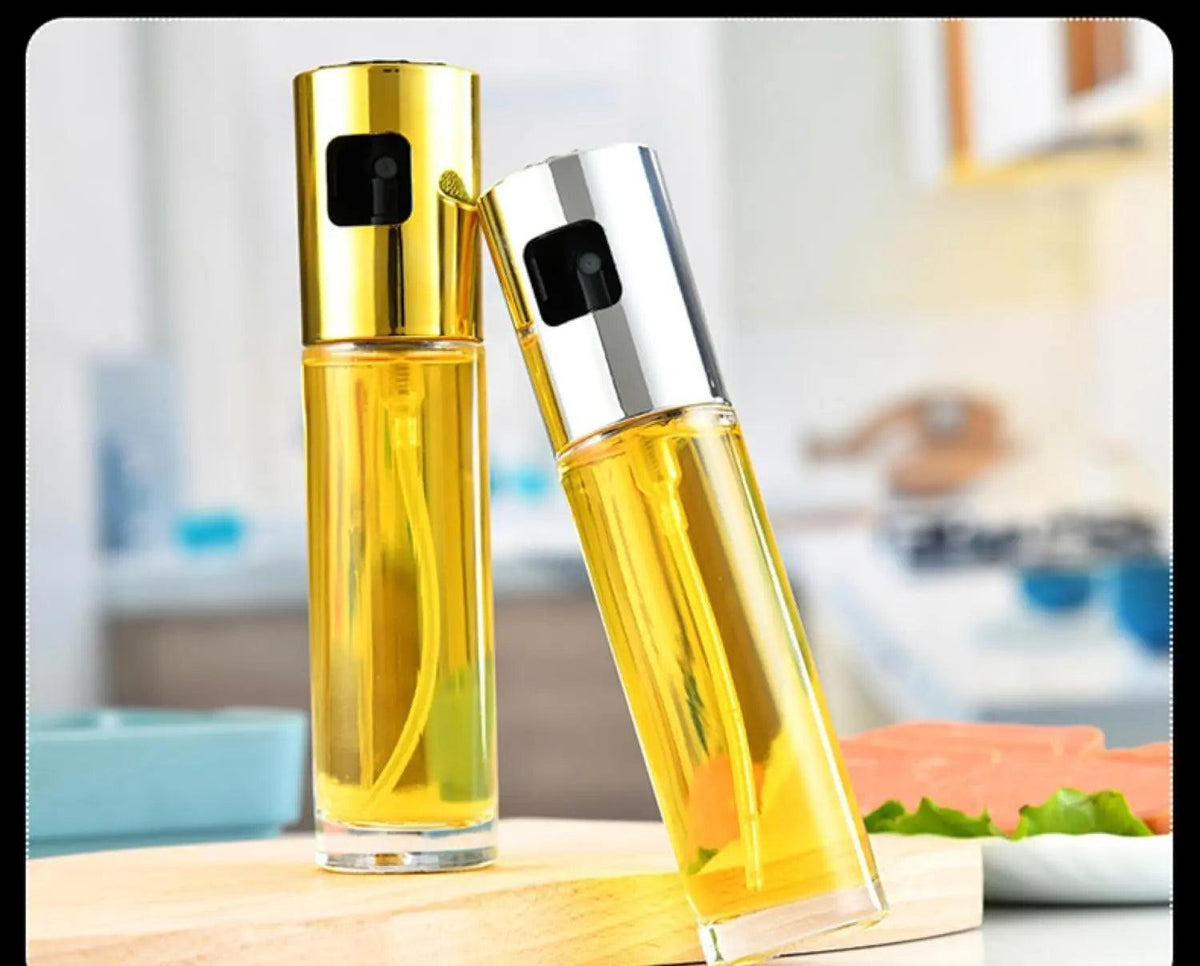 oil spray glass bottle golden - osbshop.pk