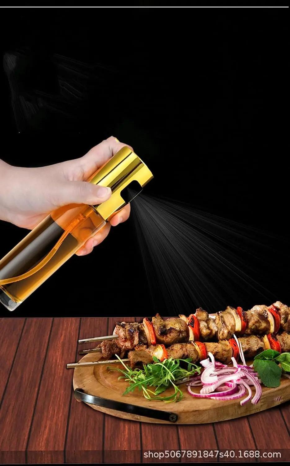 oil spray glass bottle golden - osbshop.pk