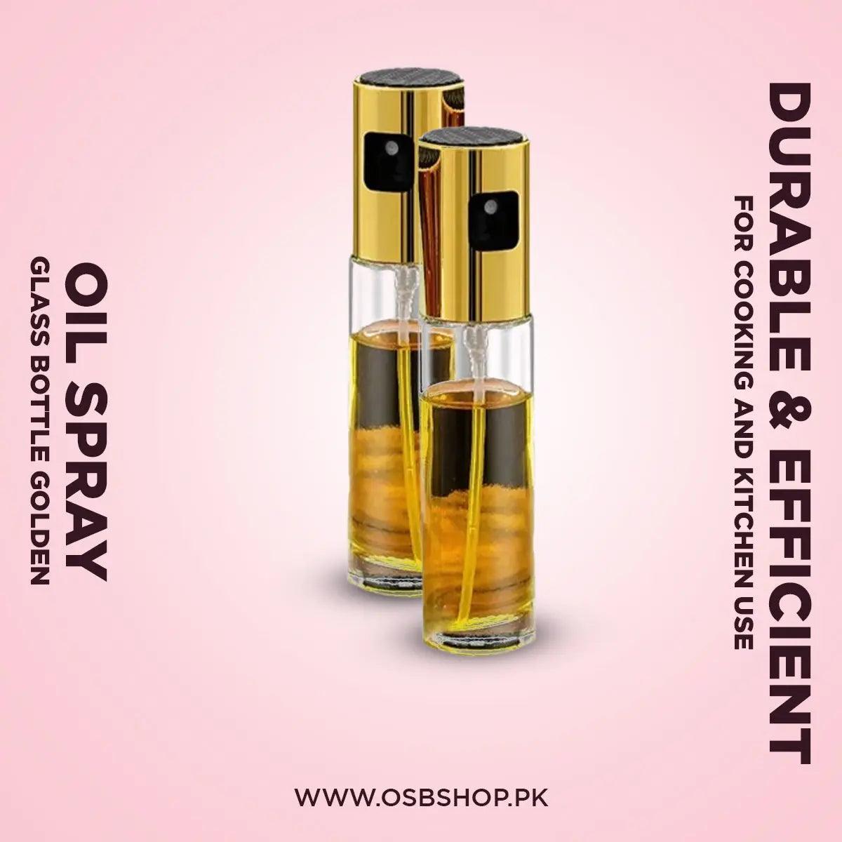 oil spray glass bottle golden - osbshop.pk