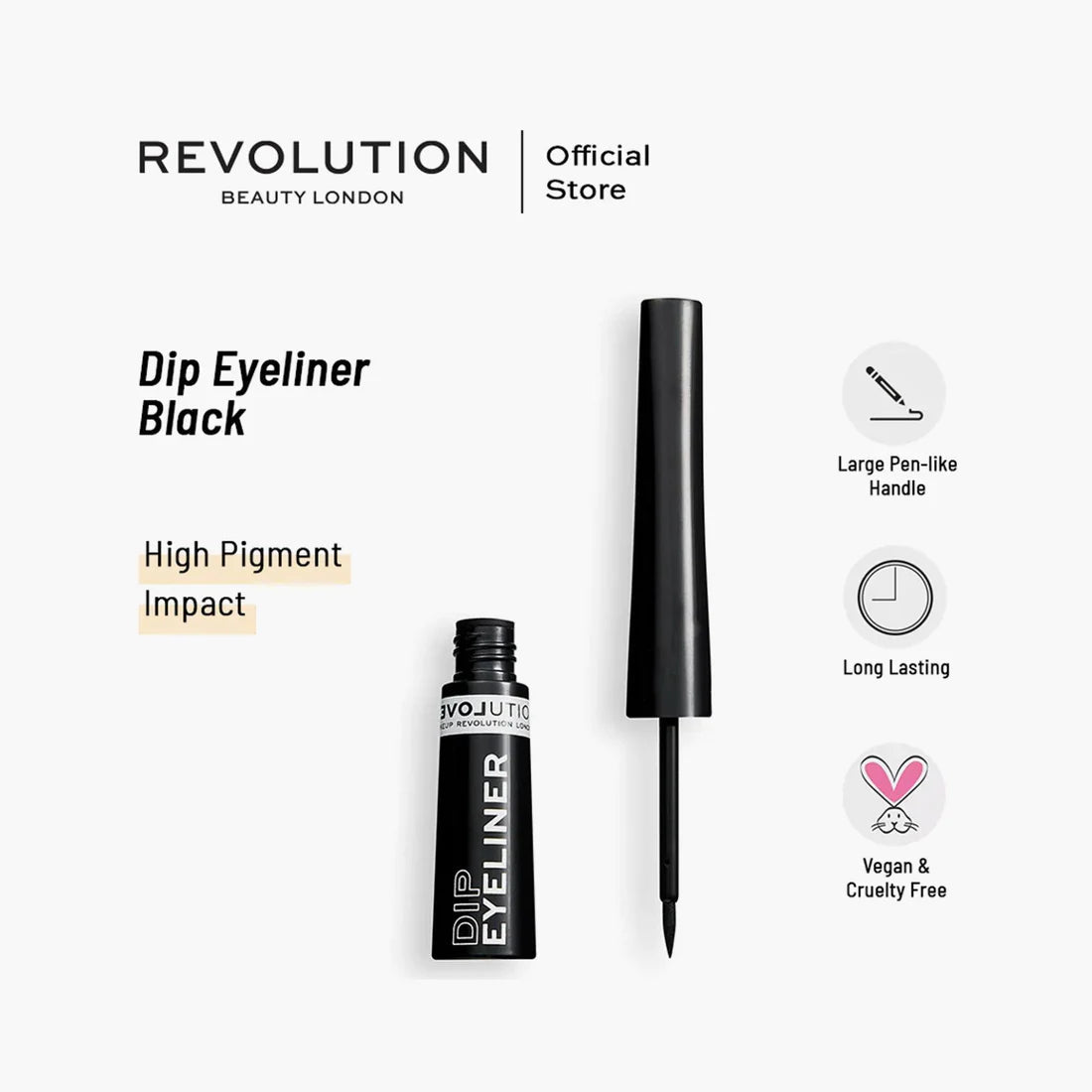 Revolution Dip Eyeliner Black 5ml osbshop.pk