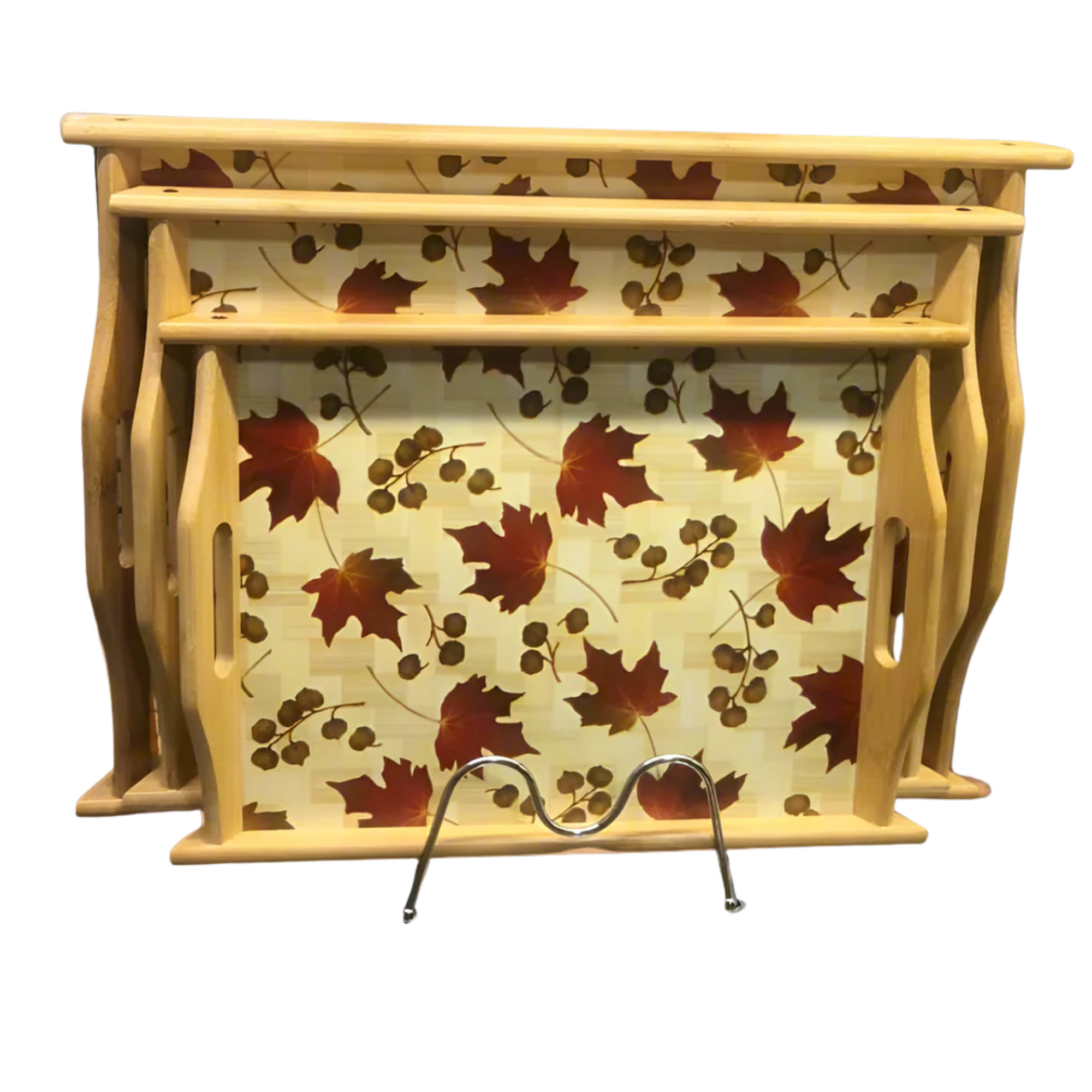 Printed Wooden Tray Set 3 osbshop.pk