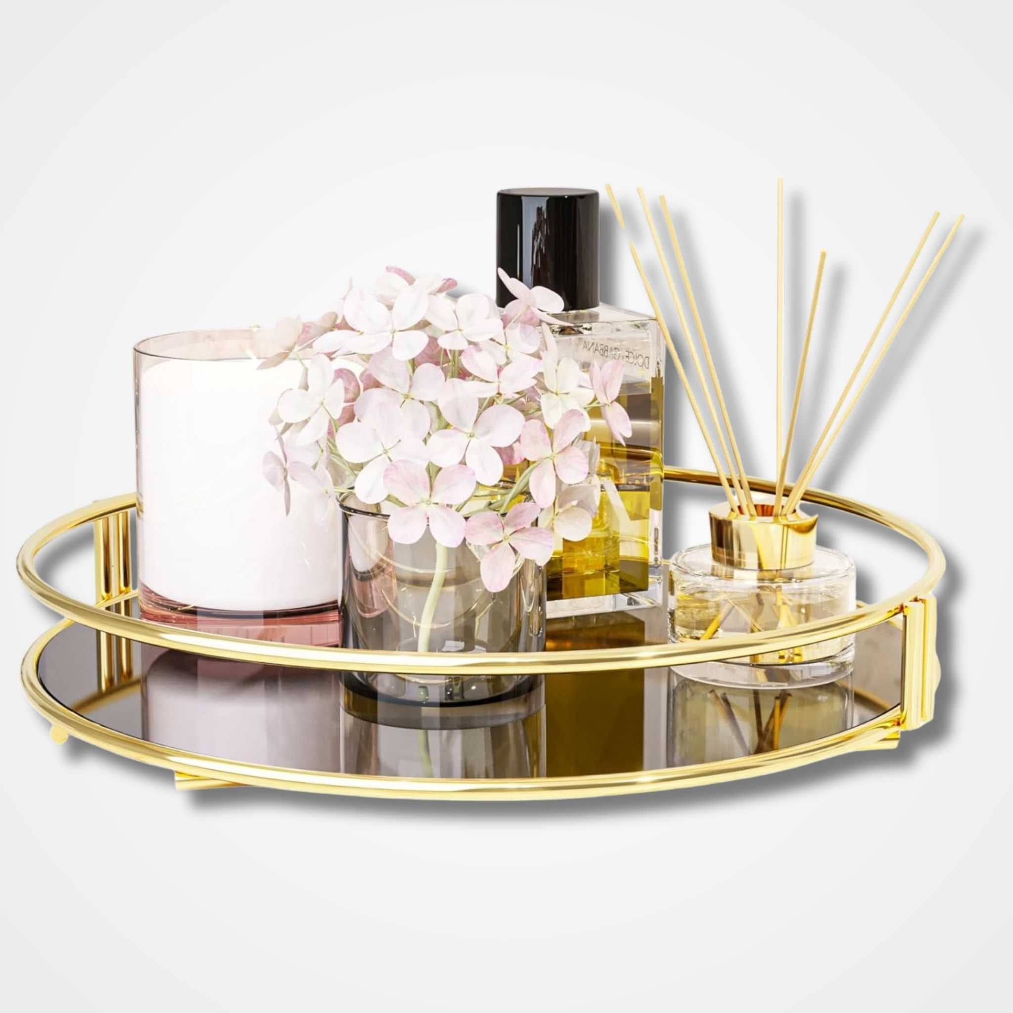 Golden Vanity Display with Mirror osbshop.pk