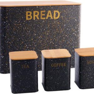 SS Bread Box with 3 Small Storage Jars