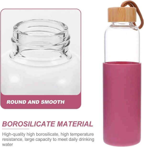 Glass Bottle with Bamboo Cap - Image 2