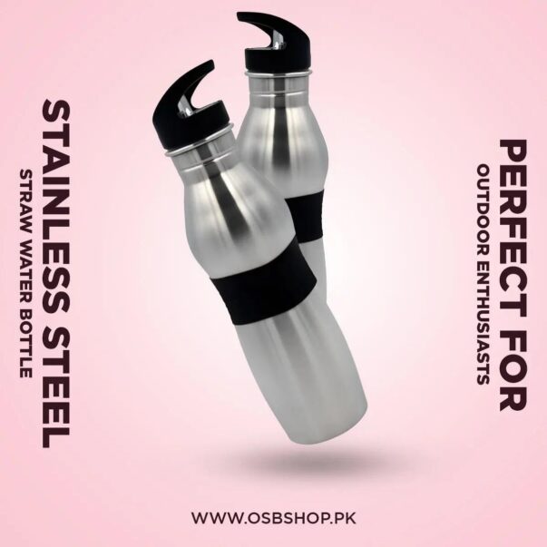 Stainless Steel Straw Water Bottle - Image 2
