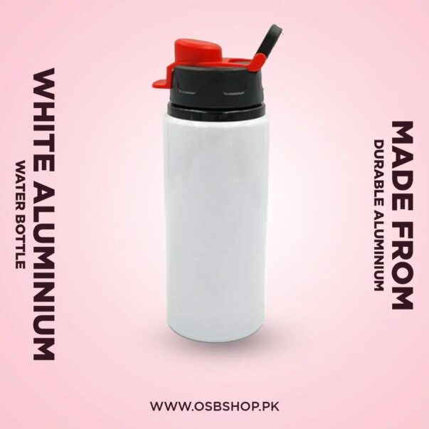 White Aluminium Water Bottle - Image 2